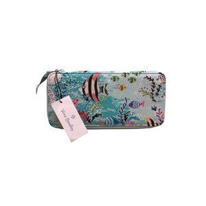 Vera Bradley Women’s Blue Fabric Zip Around Ocean-Inspired Travel Pill Case